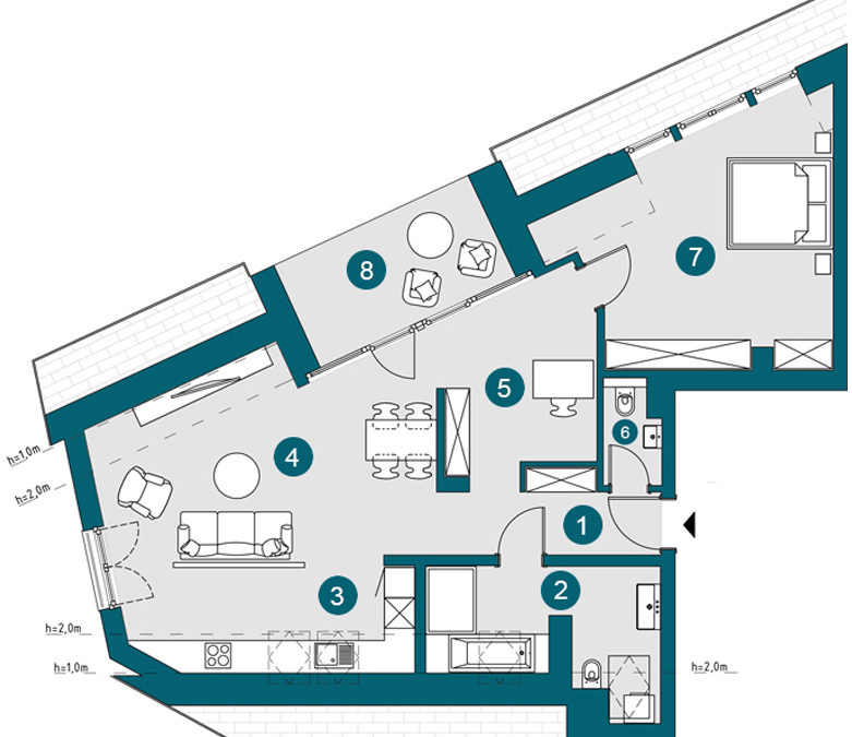 Penthouse (DG), 87.83 m²